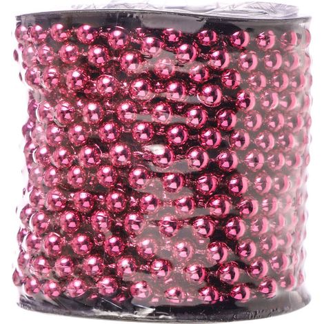 ARPIMEX Ghirlanda Perle Natale D 6 Mm L 10 Mt Plastica Rosa Scuro