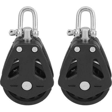 Poulie à Roulements Simple en Nylon pour Système de Levage Bateau 2 Pièces Acier Inoxydable pour Kayak et Accessoires de Voile (1/5)