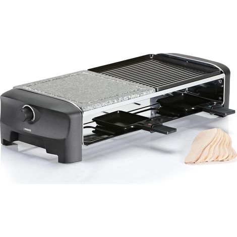 Raclette pierre et plancha 8 personnes 1300 W Noir