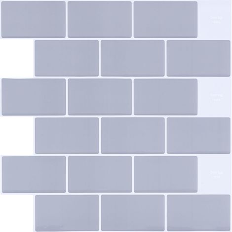 Adesivi murali piastrelle 3D PVC 30,5x30,5 cm 10 pz Grigio (1/5)