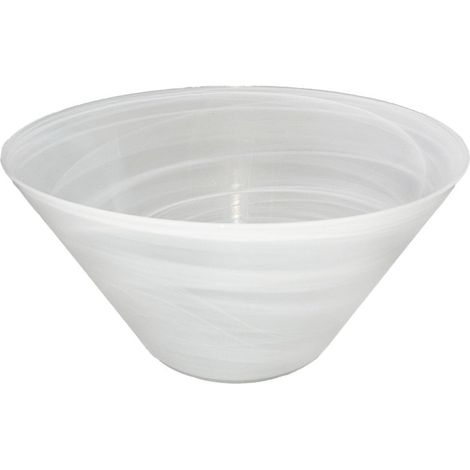 Saladier Conique en Verre Blanc Coupe de Présentation Salade et Fruits 33 x 33 x 6,5 cm - PANGIVO (1/4)