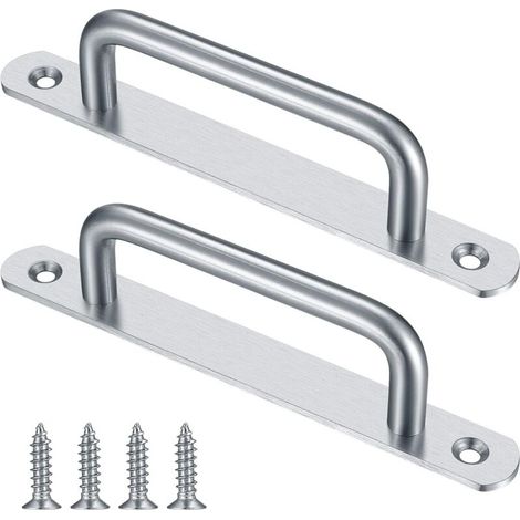 Pieces Sliding Barn Door Handle, Sliding Door Pull Handle with Stainless Steel Plate for Barn Doors, Wardrobes, Cupboards - 160MM (1/5)
