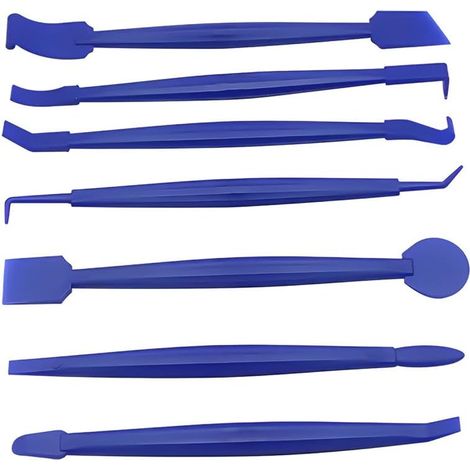 Sollbry Raclette Flexible avec Fente pour Courbes, 7PCS Outils pour D'habillage , Raclette pour Bordure de Film Auto, Raclette Anti-Rayures pour Emballage de Voiture(Bleu)
