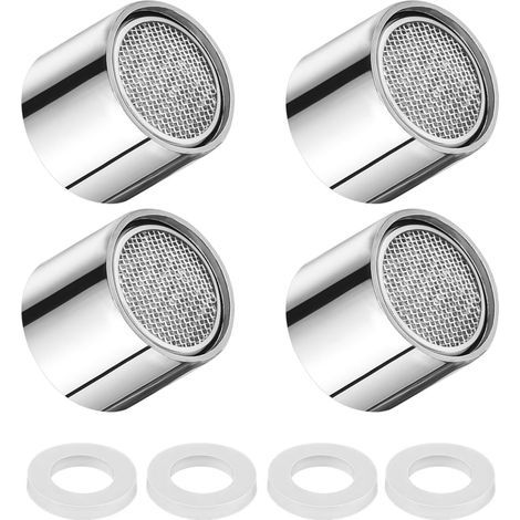 4-Piece M22 Faucet Aerator Set, Chrome-Plated Brass, Water-Saving, Built-in Filter, for Kitchen and Bathroom (1/5)