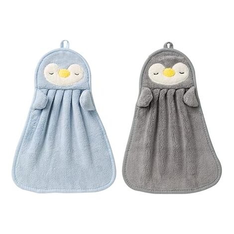 Lot de 2 serviettes douces en chenille, pouvant être suspendues. (1/5)
