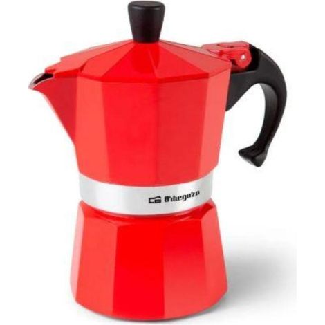 MIBRICOTIENDA orbegozo cafetera aluminio 9 tazas kfr 940 roja ref 17929