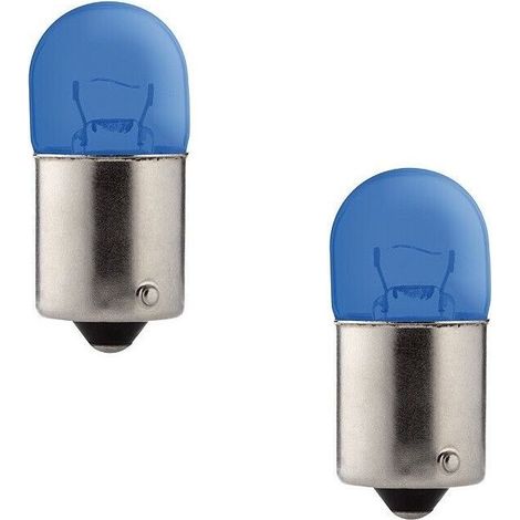2x ampoule 12V 5W BA15S bleu petit globe simple filament lumière éclairage bricolage
