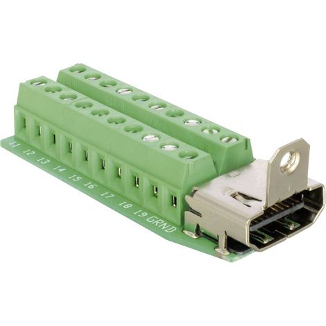Delock 65168 Connettore HDMI Presa verticale Numero Poli (num): 20 Argento 1 pz. (1/3)