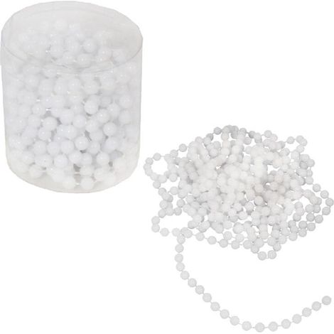 Perline bianche su rocchetto da 6 mm, lunghezza 4 m (1/5)