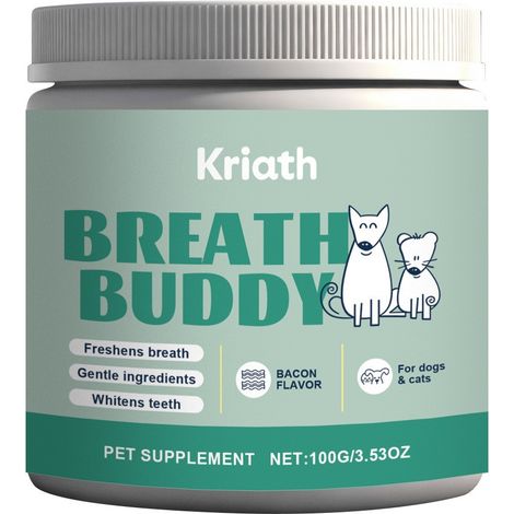 Poudre nettoyante dentaire pour animaux, adaptée aux chats et aux chiens, douce et pratique pour le nettoyage quotidien des dents de votre animal – 100 g (1/5)