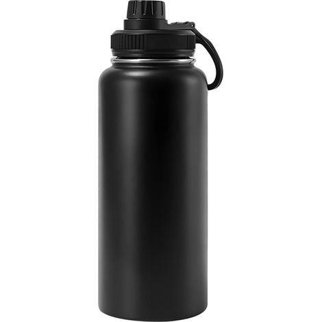 Botella de agua de 946 ml (32 oz), botella de agua aislada de acero inoxidable con asa, doble pared, al vacío, a prueba de fugas, mantiene las bebidas calientes y frías, boca ancha. (1/5)