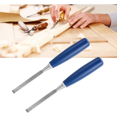 Zwei Holzmeißel, Holzbearbeitungswerkzeuge, Flachmeißel, Nutmeißel und 3/8"-Meißel. (1/5)