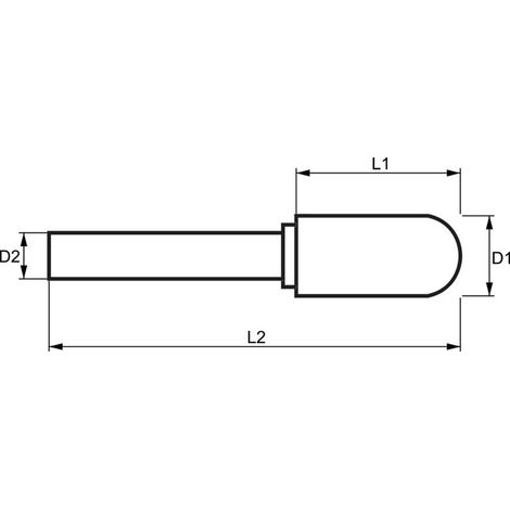 Lime rotative cylindrique standard HM pointe boule 4x13 mm tige 3 (1/2)