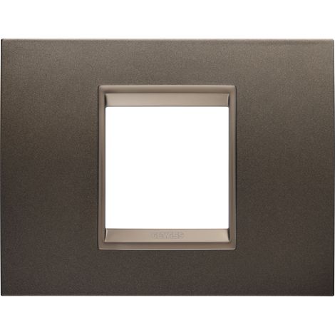 PLAQUE LUX RECT. 2P MÉTAL MARRON GEWISS GW16202XV