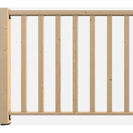 Kordo – Kit de remplissage garde-corps 1.93m en bois – 12 balustres et équerres de fixation – Installation intérieure – Compatible avec poteaux