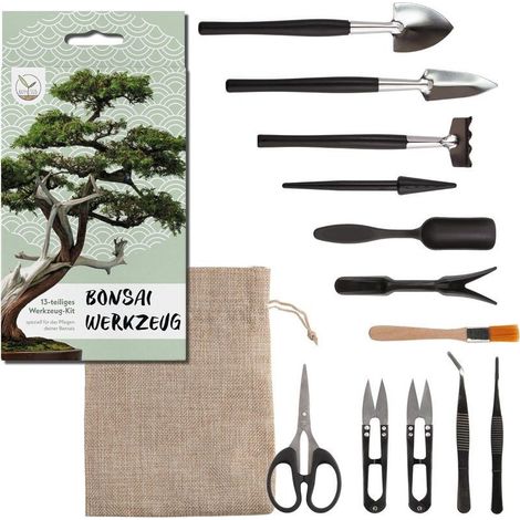 Kit d'outils pour Bonsai 13 pièces avec Sac de Rangement Pratique,OUYLAF,Mini Outils de Jardinage pour Les Plantes d'intérieur et Une Culture Professionnelle de bonsais (1/5)
