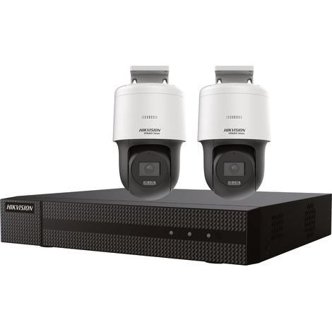 Hikvision – Kit de vidéosurveillance filaire PoE avec NVR et 2 caméras motorisées IP 2 MP – Vision nocturne jusqu’à 30m – Enregistrement 8 MP