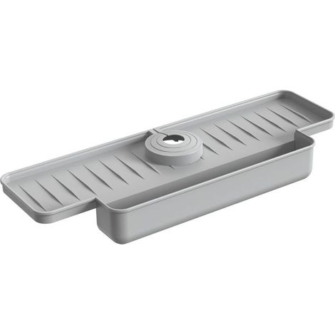 Tapis de Robinet pour évier de Cuisine en Silicone avec Porte-éponge, antidérapant, séchage Rapide, pour Cuisine, Salle de Bain (Gris) Tapis de Robinet pour évier de Cuisine (1/5)