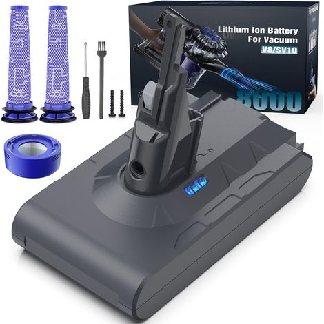 Batterie et Filtres pour V8 Absolute Animal Pro Motorhead Extra Fluffy Plus Slim Parquet Total Clean SV10 SV25 Aspirateur sans Fil avec Tournevis (1/5)