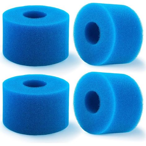 4 Pièces Filtre Piscine, Cartouche de Filtre en Mousse, Mousse pour Filtre Piscine, Réutilisables et Lavables, Filtre en Mousse pour Spa, Piscine (1/5)