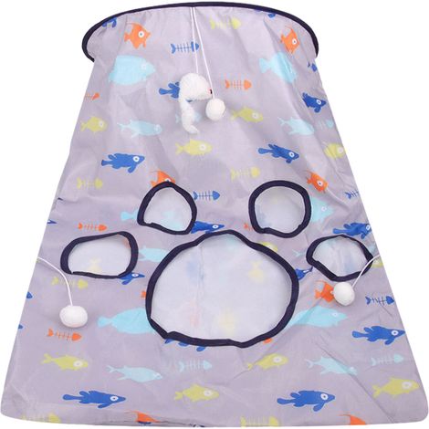 1 sac tunnel pour chat, jouet pliable en polyester, 40 × 3,5 × 2,5 cm, vert, idéal pour jeux intérieurs (1/5)