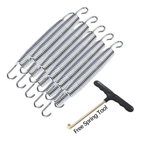 10 Pcs Durable Rust Resistant Galvanized Metal Trampoline Springs + 1 Spring Tool (1/5)