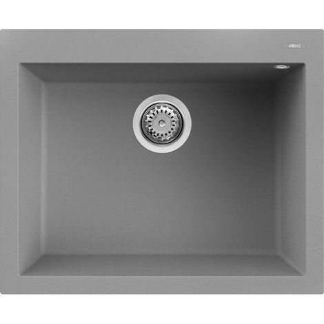 Lavello Elleci Incasso 1 vasca 61x50 Quadra 110 Granitek Grigio Cemento LGQ11048