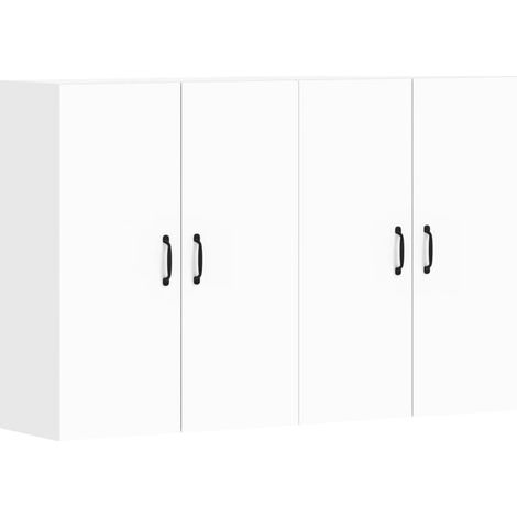 2 pcs Buffet,Bahut, Armoires murales blanc bois d'ingénierie CFW22647 (1/5)