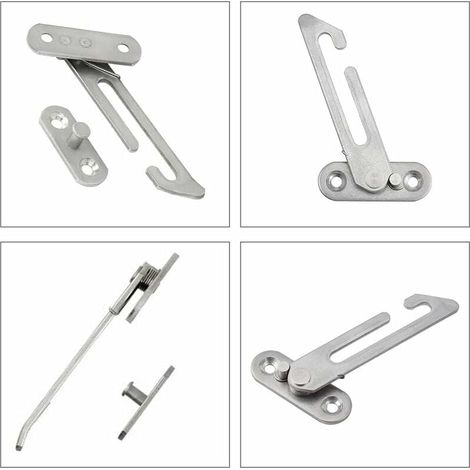 Lot de 2 entrebâilleurs de fenêtre en UPVC - En acier inoxydable 304 - Avec vis - Pour fenêtre à gauche et à droite (1/4)