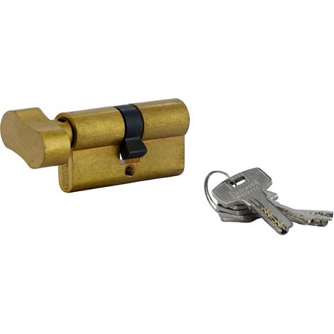 Cylindre de serrure à bouton Tiger 6, 30Bx30mm, nickel, anti-arrachement, 5 clés - Serruprix