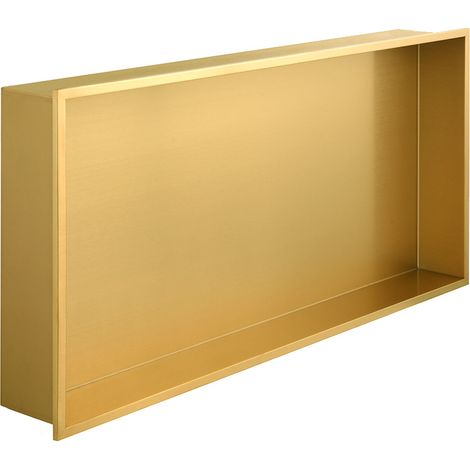 Eurosanit – Niche de douche 60x30x10 – Acier inoxydable gold brossé – Installation étanche avec silicone – Pour espaces de douche modernes