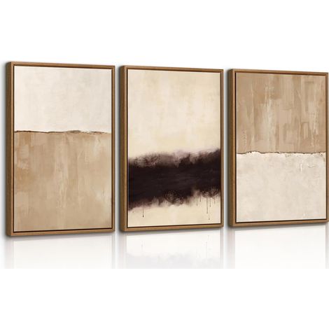 Tableau Toile Peinture Encadré, Vintage Minimaliste Abstraite (1/5)