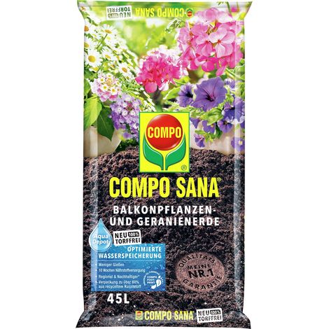 COMPO SANA® Balkonpflanzen- & Geranienerde torffrei, 45 L