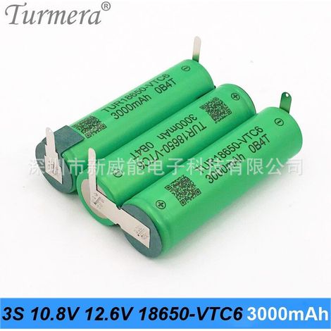 18650 lithium battery pack 3S 10.8V-12.6V screwdriver battery combination 3000mAh (1/4)