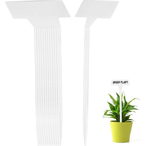 Weiße Gartenpflanzenstecker aus Kunststoff 30cm Leicht