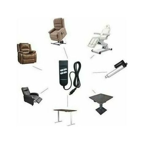 Télécommande pour fauteuil inclinable électrique, télécommande pour fauteuil releveur, commande manuelle, 4 boutons, 5 broches, pour 2 moteurs – fauteuil inclinable ou fauteuil haut et bas (1/5)