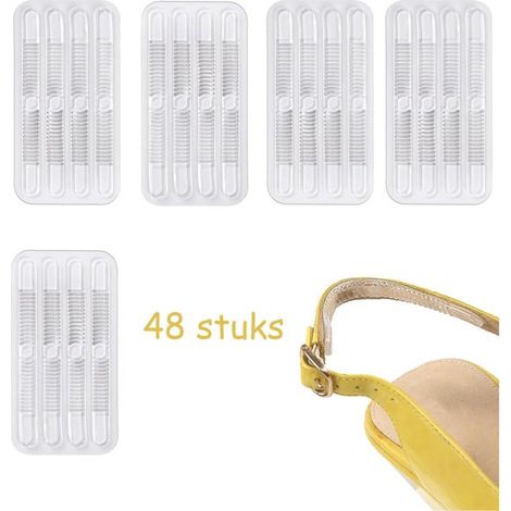 48 semelles de talon - 9,5 x 0,85 cm - protecteurs de talon en silicone - Transparent - Longue bande avec vis - antidérapant - hommes - chaussures (1/5)