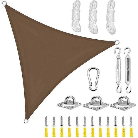 Sun Shade Sail Triangle Sun Shade tissu résistant à l eau Canopy pour Lawn jardin extérieur Activities patio Backyard (1/5)