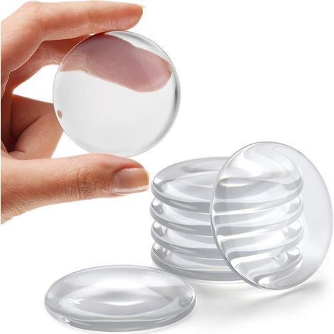 5cm Wall-Mounted Door Handle Stopper, Pack of 6 Transparent Silicone Door Handles, Round Wall Protector Pads, Wall Protector Pads for Door Handles (1/5)
