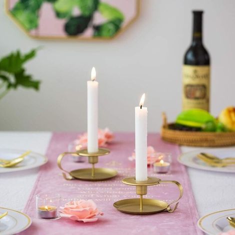 Weihnachtsdekoration: Konische Kerzenständer, goldene Tischkerzenhalter für Hochzeitszeremonien, Kronleuchter für Halloween- und Weihnachtsdekoration im Esszimmer, 4-teiliges Weihnachtsgeschenk (1/4)