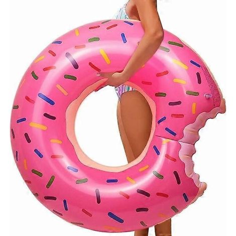 Bouée gonflable en forme de donut pour adultes, à utiliser à la piscine et à la plage en été  un accessoire flottant conçu pour les activités nautiques récréatives.-AquaForge (1/4)