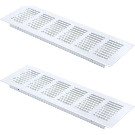 2 pieces of rectangular ventilation grille, aluminum ventilation grille, exterior ventilation grille 80x250mm (1/5)