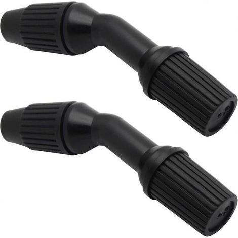 2 Pack Durable Conical Spray Nozzles for Watering and Cleaning (Adjustable Black Nozzle) (1/5)