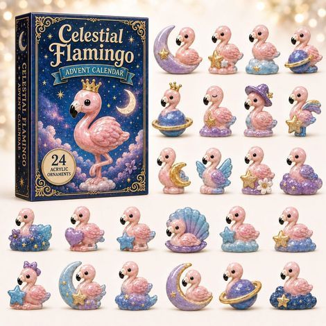 Sternenhimmel-Flamingo-Adventskalender 2026 – 2D-Überraschungsbox