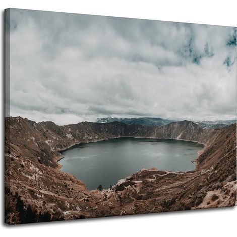 Leinwanddruck Natursee in den Bergen 100x80 cm