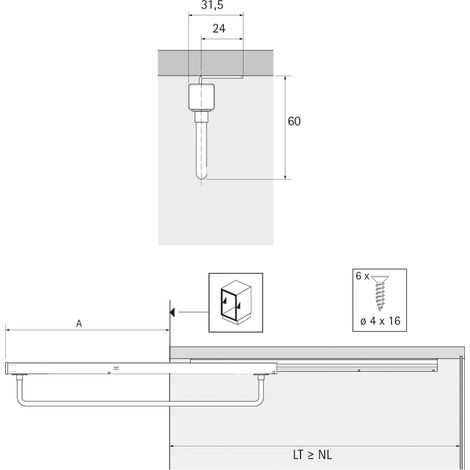 Hettich Quadro Kleiderbuegelauszug 350
