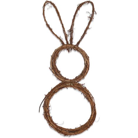 Couronne De Paillage Pliable Avec Lapin Pour Decoration Porte Murale Maison (1/2)