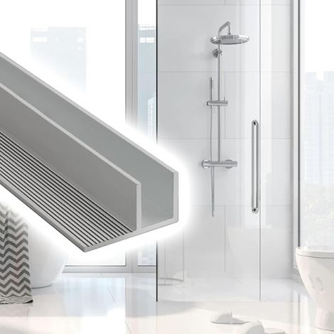 Profilé encastré de type F pour paroi douche, guide inférieur (1/5)