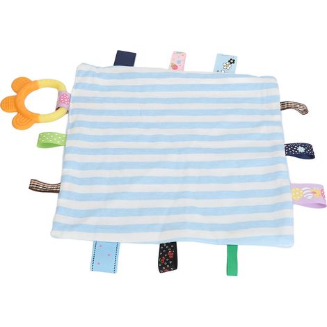 Couverture d'éveil pour bébé avec étiquettes colorées, couverture sensorielle apaisante, serviette douce en pur coton, jouet sensoriel (1/5)
