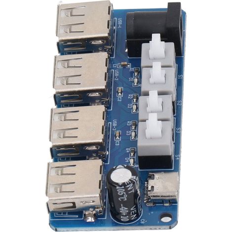 Module d'extension d'alimentation 4 voies avec boutons et fiche USB, bloc secteur 5V DC pour répartiteur de courant (1/5)